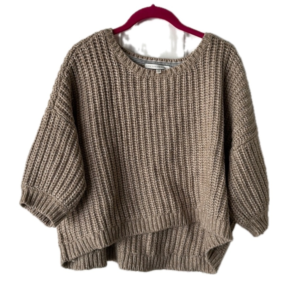Victoria's Secret boatneck short sleeve sweater cotton/wool blend
